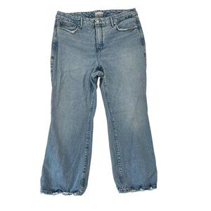 Good American Good Legs Crop Mini Boot Stretch Denim Jeans Light Wash size 15
